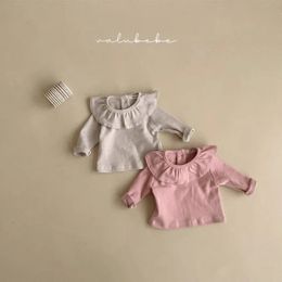 Autumn Winter Kid Thicken Collar Bottoming Shirt Girl Baby Solid Long Sleeve T-shirts Children Cotton Casual Tops Kid Tees 240109