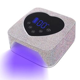 Portable UV LED Lamp Crystal Diamond Nail Dryer Professional Wireless Curing Tech for Gel Polish Acrylic Nails 240109