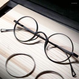 Sunglasses Frames Small Round Designer Titanium Optical Eyeglasses Men Quality Glasses Frame Women Retro Vintage Circle Prescription Simple