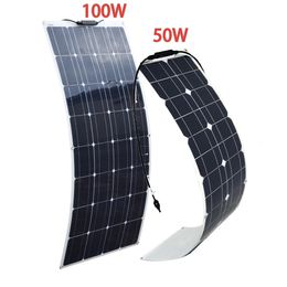 XINPUGUANG Flexible Solar Panel 16V 100W 50W Charger 12V 24V battery Cell system for motor home camper balcony Ranch Fence 240110