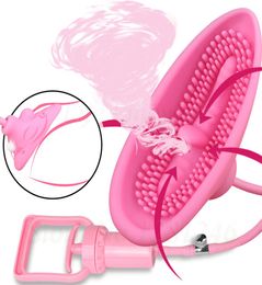 NEW 10 Speed Strong Clitoris Nipple Vibrator Vacuum Pussy Pump Vagina Pump Tongue Licking Sucking Sex Toys for Women Masturbator Y2953418