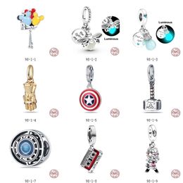 Original 100% 925 Sterling Silver movie cartoon Beads bracelet shield hammer Charms Fit Pando Bracelet DIY Women Jewellery