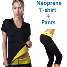 Skirts ( Pants +t Shirt) Super Bra Control Panties Shorts Women Corset Stretch Neoprene Shirt Sweat Slimming Body Bra