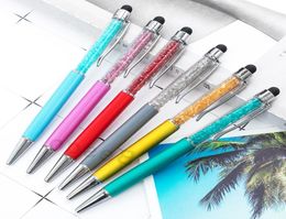 Fine Crystal Ballpoint Pen 1mm Fashion Creative Stylus Touch Pen Writing Stationery Office School Ballpen Black Ballpoint Pens3040441