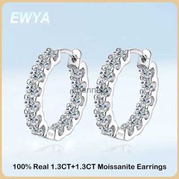 Stud EWYA Luxury Moissanite Hoop Earrings 2.6 D Colour S925 Sterling Silver Earring For Women Party Fine Jewellery Christmas Gift YQ240110