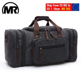 MARKROYAL Canvas Travel Bags Large Capacity Carry On Luggage Bags Men Duffel Bag Travel Tote Weekend Bag Drop 240109