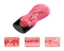 Masturbator Cup Artificial Pussy 3D Realistic Vagina Sex Toys for Adult Men Male Silicone Masturbation Sucking Cup Sex Shop CX20072955308