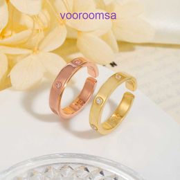 High quality Edition Rings Light Luxury Carter S925 Pure Round Set Zircon Ring for Women with Personalised Fashion Trend Simple and Versatile With Original Box