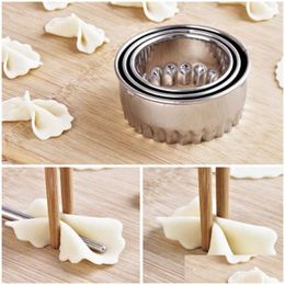 Other Kitchen Dining Bar 3Pcs/Set High Quality Stainless Steel Cutter Dumplings Leather Mould Kitchen Tools Accessories Factory Wh Dhkcw