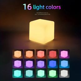 1pc Mini 3.15inch Button Square Night Light, Colourful Festival Toys, Stage Props, Glowing Small Square Lights, Activity Gifts Lights