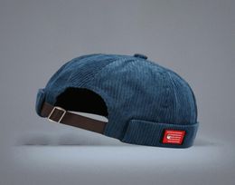BeanieSkull Caps Brand Vintage Beanie Hats Men Women Spring Autumn Landlord Hat Streetwear Hip Hop Brimless Corduroy Docker Cap W8360261