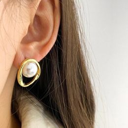 Stud Earrings Vienkim Imitation Pearl Earring For Women Gold Colour Round Gift Irregular Design Unusual 2024 Accessories