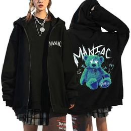 Stray Kids Maniac Zipper Hoodie Korean Fashion Harajuku Zip Up Hoodies Coat Clothes Kpop Casual Hooded Sweatshirts Oversized 240110