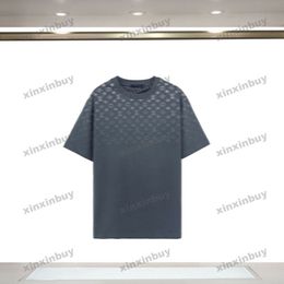 xinxinbuy 2024 Men designer Tee t shirt Gradient letter printing 1854 women black white Grey green black M-3XL