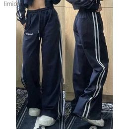 Women's Pants Capris Y2K Women Vintage Casual Korean Harajuku Baggy Parachute Track Pants Oversize Wide Leg Joggers Trousers Clothes PTKPCCL240110