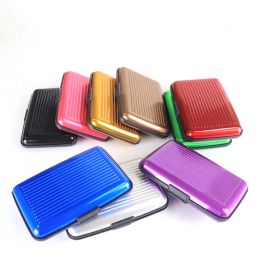 Aluminium Alloy Mini Briefcase Card Holders Colour Anti-Magnetic Card Box Protable Cover Case Upscale Stripe Resistant Aluma Wallet BJ