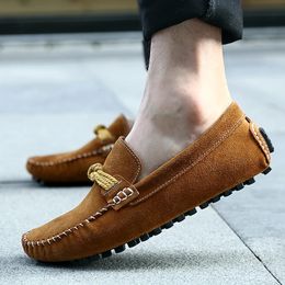 Leather Men Casual Shoes Party Wedding Men Loafers Breathable Moccasins Soft Mens Driving Shoes Handmade Boat Shoes Slip-On 240109