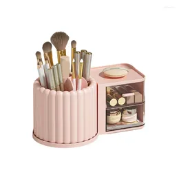 Storage Boxes Desktop Pen Holder Spinning Brush Bucket Makeup Stationery Box