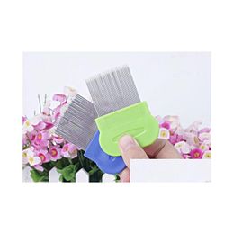 Dog Grooming 50Pcs/Lot Wholesales 100% Orginal Package Anoplura Flea Comb Pins Cheopis Cootie Stainless Steel Lice Combs Drop Delive Dhcd4