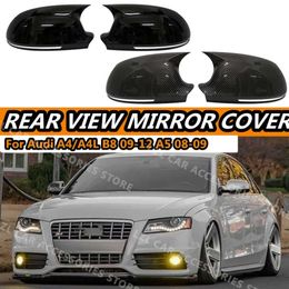 New Pair Side Wing Mirror Cover For Audi A4 S4 A5 S5 B8 8T 2009-2012 2010 Add On Side Rear View Mirror Cap Cover Car Accessories