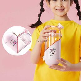 water bottle Portable Heart-shaped Water Bottle Storage Outdoor Sports Eco-Friendly Durable Exquisite Cartoon Pattern Cute Kids Gift YQ240110