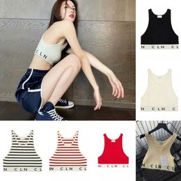 Women Knits Tank Top Designer Embroidery Vest Sleeveless Breathable Knitted Pullover Womens Sport Tops park cGX