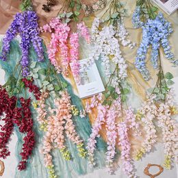 Abler Simulation Wisteria Flower Wedding Wedding Ceiling Flower Material Hotel Hall Wall Hanging Space Decoration Atmosphere Creation SS