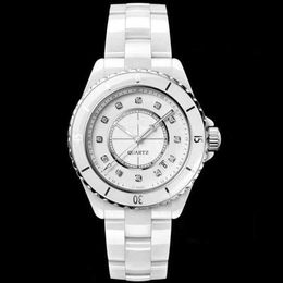 New Men's Women Watch Luxury Couple Wristwatch Lover Sports Black White Ceramic273S