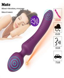 Soft Powerful Wand AV Vibrators for Women 20 speed Dual motor Dildo vibrator Massager Sex Toy Clitoris Vagina anus Stimulate1984454