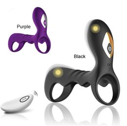 Remote Control Penis Ring 10 Speed Vibrator Cock Ring for Men Delay Ejaculation G Spot Stimulation Intimate Sex Toys for Couples Y1714583