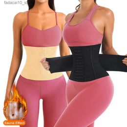 Waist Tummy Shaper MISTHIN Double Belt Waist Cincher Slimming Faja Body Shaper Latex Corset Adjustable Shapewear Flat Belly Postpartum Wrap Q240110