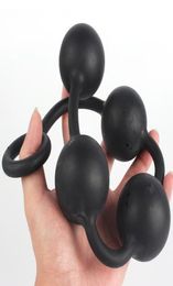 buttplug 3 size 3cm 4cm 5cm silicone 4 ball anal beads plug toys butt plug Smooth and round sexballs anal balls long plug Y19107492309