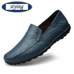 Moccasins 858 Итальянские лоферы мужские воздухопрокат на мужской лодке формальный плюс размер подлинный кожаный мужчина. Случайная бренда 240109 939