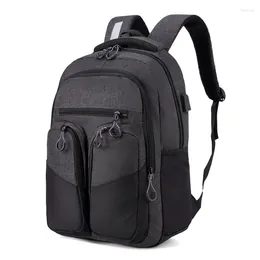 Backpack Oxford Waterproof Men Multi Pocket Large Capacity School Bag For Boys Trendy Laptop Backpacks Leisure Student Bookbags