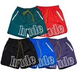 High quality Mens designer shorts rhude Fashion summer mesh short basketball loose print letter beach pant men streetwear clothes