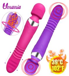 Rechargeable Heating G Spot Vibrator for Woman double vibration Dildo Vibrator Body Massage Wand Sex Toys for Women Y1912173569470