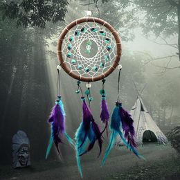 Whole- Antique Imitation Enchanted Forest Dreamcatcher Gift Handmade Dream Catcher Net With Feathers Wall Hanging Decoration O2771