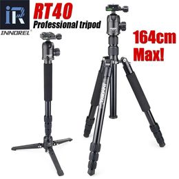 Monopods Rt40 Professional Travel Tripod Monopod Compact Aluminium Camera Stand for Dslr Camera Upgraded From E306 Better Than Q999 Q999s