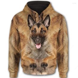 Men's Hoodies Jumeast 3D Printed Cute Dog Men Zipper Belgian Malinois Vintage 90s Hooded Sweatshirts Bulldogwef Clothes Rottweiler Top