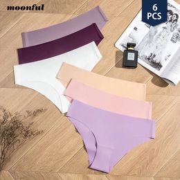 6 PcsSet Seamless Panties for Women Ice Silk Women's Panties Breathable Brief Sexy Low Waist Female Underwear Girl Underpant 240110