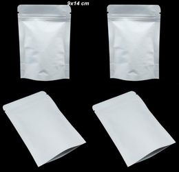 9x14cm Stand Up Kraft Paper Mylar Foil Zipper Packaging Bags White Resealable Aluminium Foil Smell Proof Food Pouch Foil Doypack 422880585