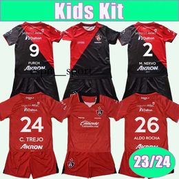 espnsport 23 24 Atlas Kids Kit Soccer Jerseys ALDO ROCHA C. TREJO J. MARQUEZ B. LOZANO E. ZALDIVAR SANTAMARIA Home Away Football Shirt Uniforms