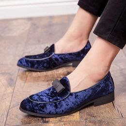 British Style Blue Dress for Men Elegant Slip-on Men's Casual Moccasins Fashion Loafers Comfy Social Party Shoes Man