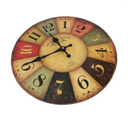 Wall Clocks Round Clock Vintage Tuscan Style Operated Hanging Colorful Home Decor