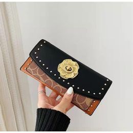 High quality lock women designer wallets lady fashion casual zero card purses female long style clutchs no104340G
