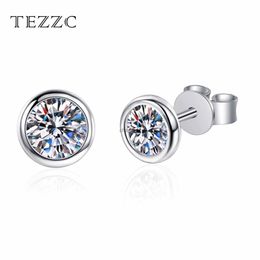 Stud Tezzc S925 Sterling Silver GRA Certified Moissanite Diamonds Bubble Stud Earrings Valentine's Day Anniversary Fine Jewellery Gift YQ240110
