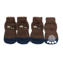 Dog Apparel Warm Covers Cozy Anti-slip Pet Socks Winter Protector Soft Puppy Knit Shoes Cute Cartoon Supplies For Warmth