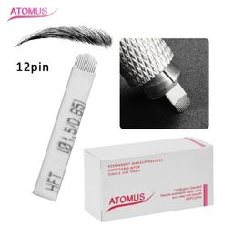 100pcs U Shape 12 Pins Tattoo Needles Microblading Needles Curved For Permanent Makeup Eyebrow Pen Machine white7668367