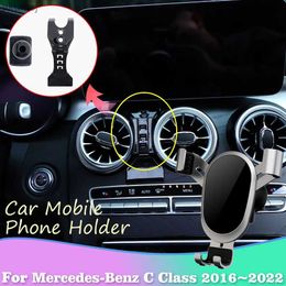 Cell Phone Mounts Holders Mobile Phone Holder for Mercedes Benz C Class W205 GLC 250dX253 C253 2016~2022 Air Vent Clip Stand Support Accessories YQ240110