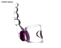 Violent space Vibrating ring Dilatador Anal beads Sex toys for woman men Prostata massage Glass butt plug Buttplug Sextoy6777261